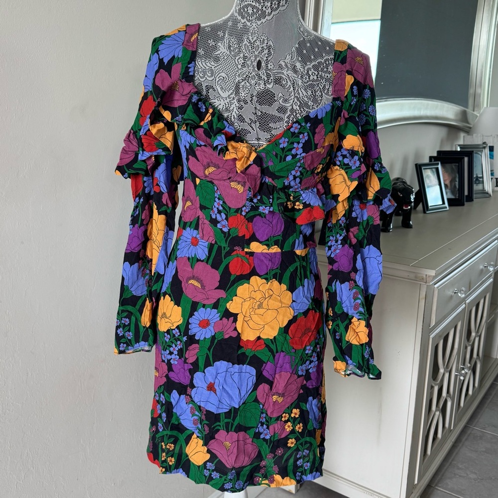 FARM Rio Colorful Floral Long Sleeve Dress - Picture 6 of 16